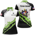 Custom Personalized 3D Black Green Billiard Balls Polo Shirts For Women Custom Team Name Billiard Jerseys