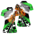 Custom Personalized 3D Dart Board Fire Women Dart Polo Shirts Custom Green Dart Jerseys Attire For Team