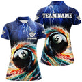 Custom Colorful 8 Ball Pool Jerseys For Women Custom Billiard Polo Shirts Team League Billiard Shirts