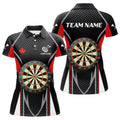 Custom Personalized Dart Board Canadian Flag Dart Polo Shirts For Women Custom Patriotic Canada Dart Shirts