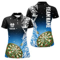 Custom Personalized 3D Dart Board Blue Version Women Polo Shirts Custom Dart League Shirts Dart Jerseys
