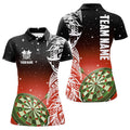 Custom Personalized 3D Dart Board Red Version Women Polo Shirts Custom Dart League Shirts Dart Jerseys
