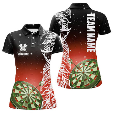 Custom Personalized 3D Dart Board Red Version Women Polo Shirts Custom Dart League Shirts Dart Jerseys