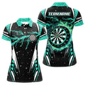 Custom Personalized Thunder Lightning Turquoise Dart Jersey Women Polo Shirts Custom Team League Dart Shirts