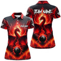 Customized Personalized Red Dragon 8 Ball Pool Fire Flame Women Billiard Shirts Team League Billiard Jerseys