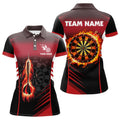 Custom Personalized Darts Fire Arrow Women Darts Polo Shirts Custom Flame Darts Shirts Darts Jersey | Red