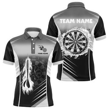 Personalized Darts Fire Arrow Men Dart Polo Shirts Custom Flame Dart Shirt Darts Jersey | White