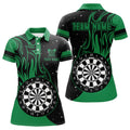Custom Personalized Green Darts Fire Polo Shirts Best Custom Darts Shirts For Women Darts Team Jerseys