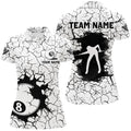 Custom Personalized Billiard Crack 8 Ball Pool Women Polo Shirts, Unique Billiard Jerseys