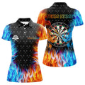 Custom Personalized Dart Board Fire And Water 3D Printed Darts Polo Shirts For Women Custom Darts Jerseys