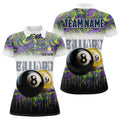 Custom Black Yellow Billiard 8 Ball & 9 Ball Pool Women Polo Shirts Customized Billiard Attire Jerseys