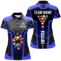Custom Personalized Blue Jersey 10 Ball Billiard Shirt For Women Custom 3D Billiard Balls Pool League Shirts