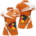 Custom Personalized Billiard Ball Orange Version 3D Women Polo Shirts Custom Billiard Team Uniform Shirts