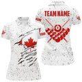 Custom 8 Ball Pool Canadian Flag Personalized Billiard Women's Shirts Custom 8 Ball Pool Polo Shirts