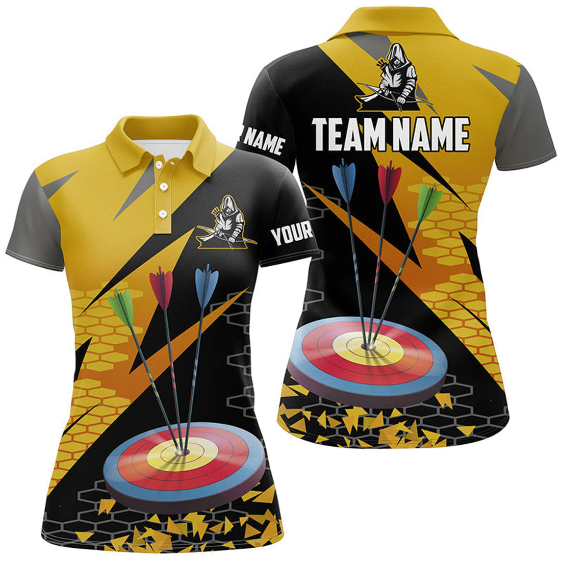Custom Personalized 3d Archery Arrows Polo Shirts For Women Custom Hunting Bow Archery Jerseys Shirts