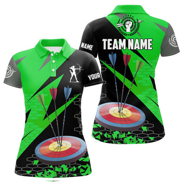 Custom Personalized Archery Arrows 3d Polo Shirts For Women Custom Hunting Bow Archery Jerseys Shirts |Green