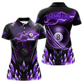Custom Personalized Purple Icy Lightning 8 Ball Pool Women Polo Shirts Custom Billiard Team League Jersey