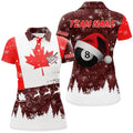 Custom Funny Christmas Canadian Flag Custom Billiard Women Polo Shirts, Canada Flag Pool Shirts For Patriot