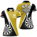 Custom Personalized Retro Darts Board Women Darts Polo Shirts Custom Darts Team Jersey Uniform |Yellow