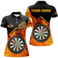 Custom Personalized Darts Fire 3D Printed Women Darts Polo Shirts Custom Darts Board Jerseys Attire
