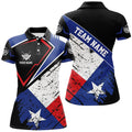 Custom Personalized Billiard Texas Flag Vintage Style Women Polo Shirt, Patriotic Texas Billiard Pool Shirts