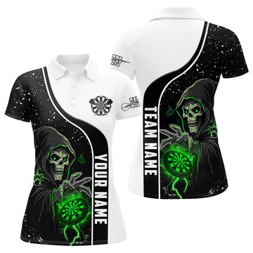 Custom Personalized Dart Skull Grunge Women Darts Polo Shirts Custom Darts Shirts For Team Darts Jerseys