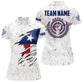 Custom Personalized Grunge Texas Archery Women Polo Shirts, Patriotic Texas Flag Shirts For Archers