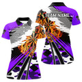 Custom 3D Dartboard Fire Women Darts Polo Shirts Custom Camo Purple Darts Team Jerseys