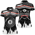 Custom Personalized 3D Billiard 8 Ball Pool Women Polo Shirts Custom Patriotic US Flag Billiard Shirts