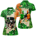 Custom Billiard St Patrick'S Day Funny Skull Custom Shamrock Women Polo Shirt, Patrick Lucky Billiard Shirts