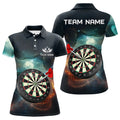 Custom Personalized 3D Darts Board Galaxy Universe Women Darts Polo Shirts Custom Darts Team Jerseys
