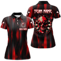 Custom Personalized Red Skull Darts Board Women Darts Polo Shirts Custom Team League Darts Jerseys Uniform