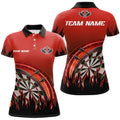 Custom Personalized Red Darts Flame Women Polo Shirts Custom Team League Darts Jersey Attire For Player