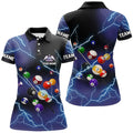 Custom Personalized Billiard Balls Thunder Lightning Purple Version Custom Name 3D Polo Shirts For Women