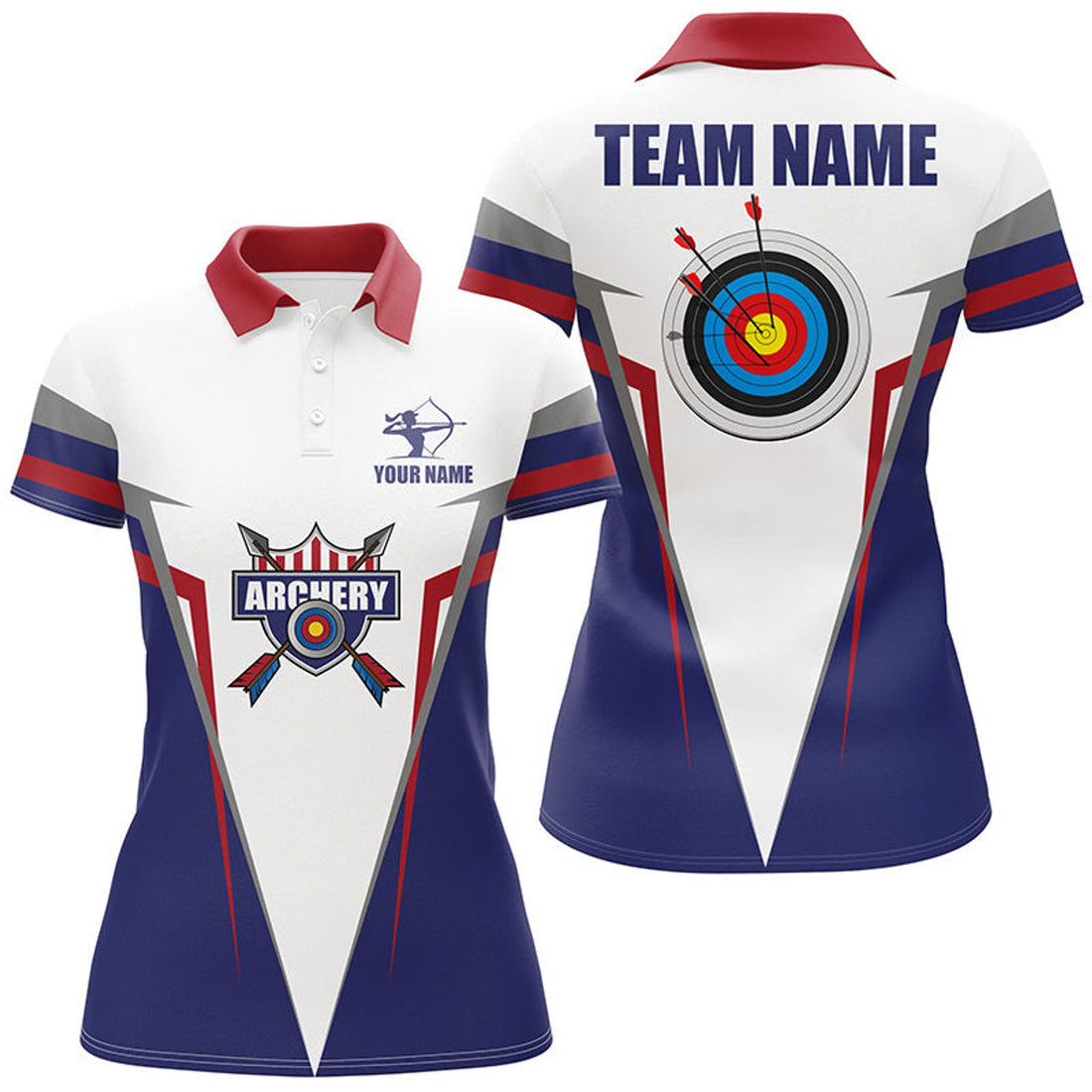 Custom Personalized Archery Jerseys Polo Shirts For Women Custom Gifts For Archery Team Lover