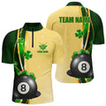 Custom Funny St Patrick's Day Shirts Custom Men Billiard 3D Jersey, 3D 8 Ball Pool Patrick Gifts