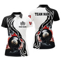 Custom 3D 8 Ball Pool Smoke Canada Flag Personalized Women Billiard Polo Shirts, Patriotic Shirts For Pooler