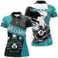 Custom Personalized Skull Sharp Claws Billiard Shirts For Women, 8 Ball Pool Team Jerseys Shirts