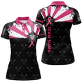 Custom Pink Breast Cancer Awareness Grunge Darts Polo Shirts For Women Custom Darts Jerseys