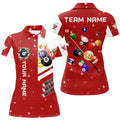 Custom Personalized Red 3D Billiard Balls Women Polo Shirts Custom Name Billiard Team League Jerseys