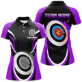 Custom Purple Archery Jerseys Personalized Archery 3d Target Custom Women Polo Shirts, Best Archery Outfits