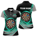 Custom Personalized Black Turquoise Lighting Dart Board 3D Women Darts Polo Shirts Custom Darts Team Jerseys