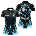 Custom Personalized 3D Blue Icy Funny 8 Ball Pool Crown Women Billiard Polo Shirts Custom Billiard Jerseys