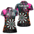 Custom Personalized Darts Board Colorful Grunge Women Darts Polo Shirts Custom Darts Jersey For Team Player