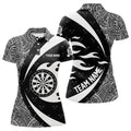 Custom Personalized White And Black Tribal Pattern Darts Women Polo Shirts Custom Unique Darts Team Jersey