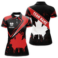 Custom Personalized Canadian Leaf Vintage Style Women Dart Polo Shirts Custom Canada Dart Shirts