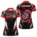 Custom Personalized Thunder Lightning Red Dart Jerseys Women Polo Shirts Custom Team League Dart Shirts