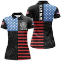 Custom Personalized American Flag Archery Polo Shirts For Women Custom Patriotic US Archery Shirts For Team