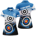 Custom Personalized Name Archery Polo Shirts For Women Custom Blue Archery 3d Target Shirts, Archery Uniform
