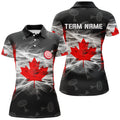 Custom Personalized Archery Canada Flag Polo Shirts For Women Custom Canadian Archery Shirts For Patriot